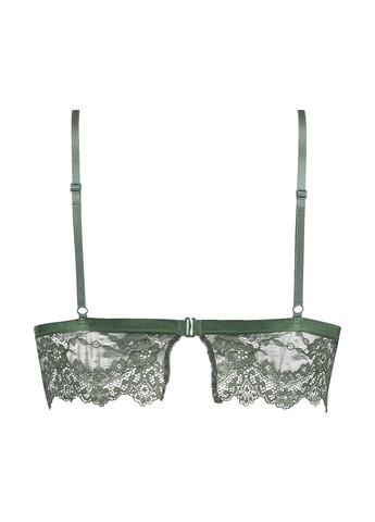 Темно-зелений бралетт бюстгальтер Hunkemoller без кісточок поліамід, мереживо