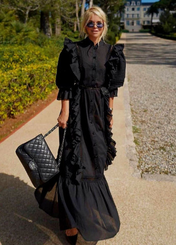 Черное кэжуал платье New Imperial однотонное
