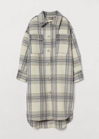 Молочне демісезонне Пальто пальто-сорочка H&M