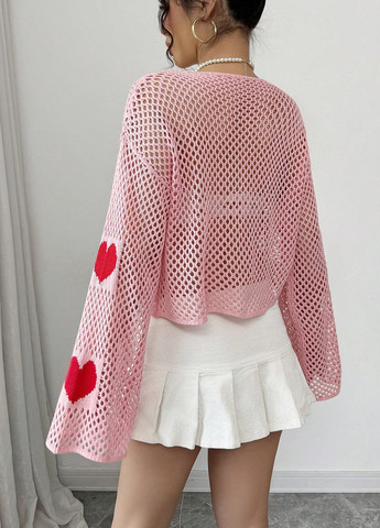 Розовый демисезонный кардиган SHEIN