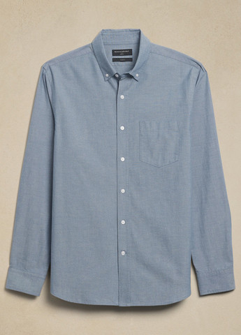 Синяя кэжуал рубашка однотонная Banana Republic