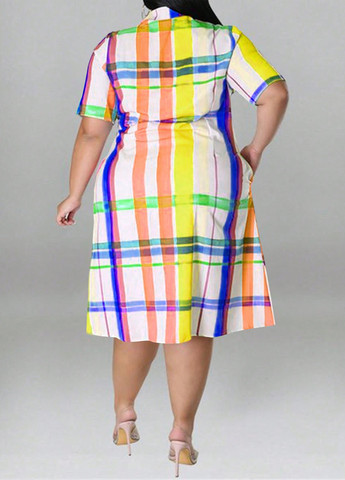 Комбінована кежуал сукня сукня-сорочка SHEIN в клітинку