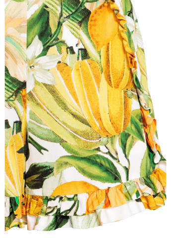 Комбинезон H&M комбинезон-шорты цветочный жёлтый кэжуал вискоза
