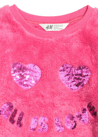 H&M свитшот рисунок розовый кэжуал