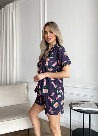 Фіолетова всесезон піжама (сорочка, шорти) сорочка + шорти NOVA VEGA