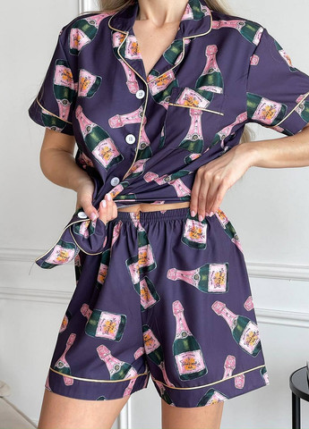 Фіолетова всесезон піжама (сорочка, шорти) сорочка + шорти NOVA VEGA