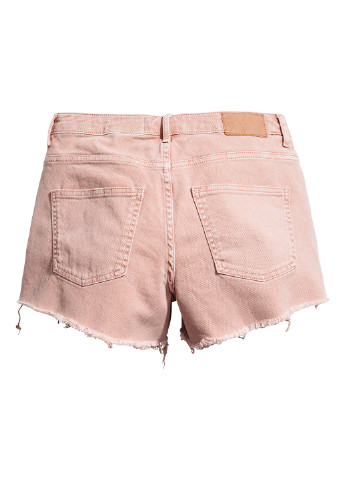 Шорты H&M однотонные светло-розовые джинсовые
