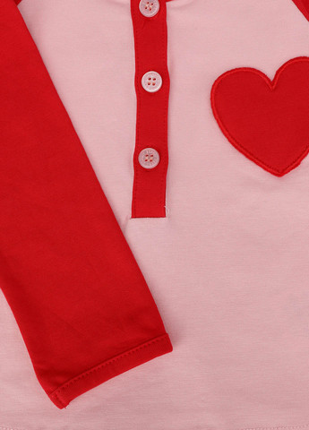 Розовый демисезонный кэжуал лонгслив Esprit с сердечками