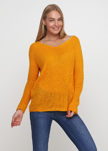 Оранжевый демисезонный пуловер пуловер Divinka