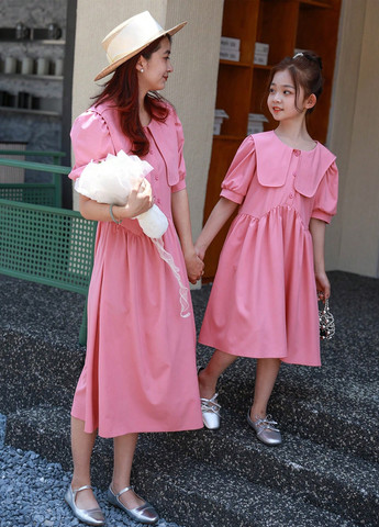 Светло-розовое кэжуал платье а-силуэт SHEIN однотонное