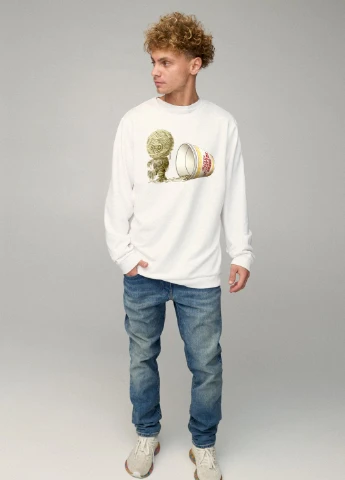 Білий свитшот мужской oversize /no flis/ YAPPI малюнок (254557761)