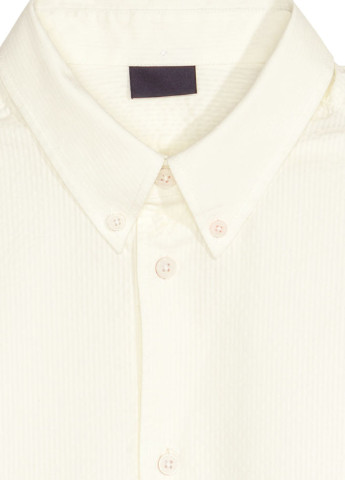 Молочная кэжуал рубашка однотонная H&M с длинным рукавом