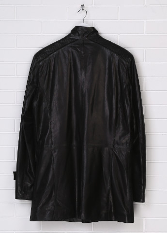 Чорна демісезонна куртка шкіряна Vitalli