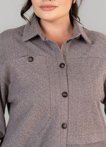 Коричневая кэжуал рубашка меланж A'll Posa