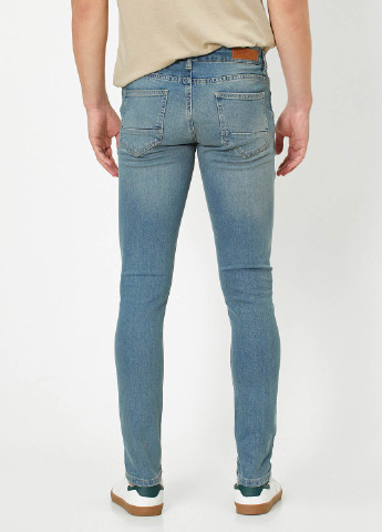 Голубые демисезонные скинни джинсы KOTON