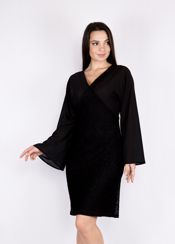 Чорна кежуал сукня з відкритими плечима Time of Style однотонна