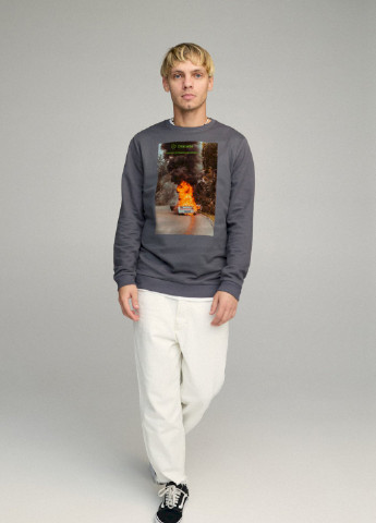 Темно-серый свитшот мужской basic /no flis/ YAPPI (252259146)