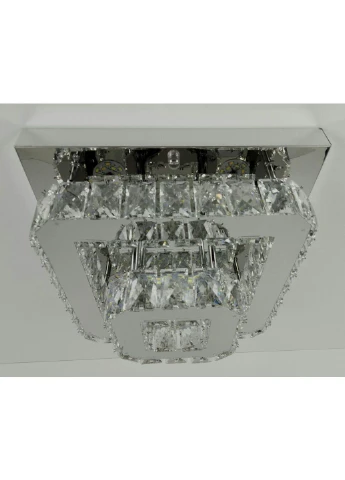 Люстра стельова кришталева LED з пультом C1787/350*350-ch Хром 18х33х33 см. Sunnysky (253122405)