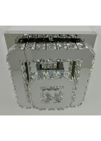 Люстра стельова кришталева LED з пультом C1787/350*350-ch Хром 18х33х33 см. Sunnysky (253122405)