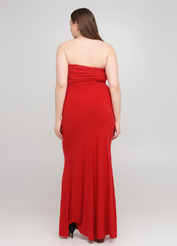 Красное вечернее платье бандо Jessica однотонное