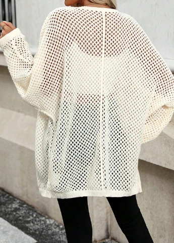 Молочный демисезонный кардиган SHEIN