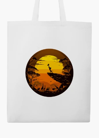 Еко сумка шоппер біла Король Лев (The Lion King) (9227-2012-WT2) Еко сумка шоппер біла 41*35 см MobiPrint (219151247)