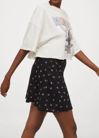 Черная однотонная юбка H&M