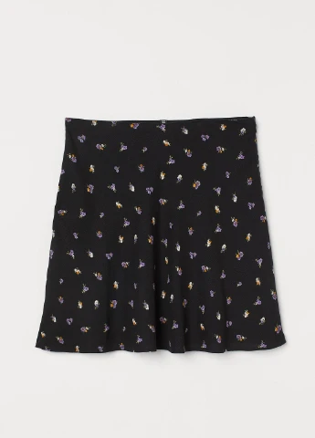 Черная однотонная юбка H&M