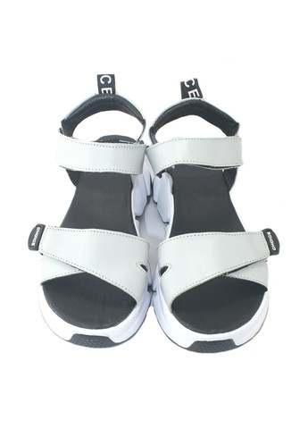 Серые босоножки Mila на липучке с аппликацией