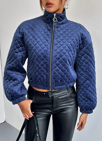 Темно-синяя демисезонная куртка SHEIN