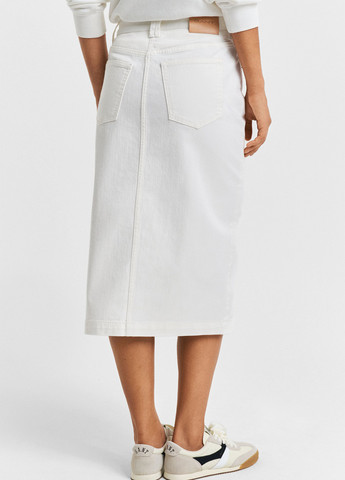 Белая джинсовая однотонная юбка Gant карандаш