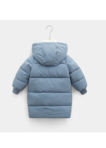 Голубая зимняя куртка детская оверсайз Qoopixie