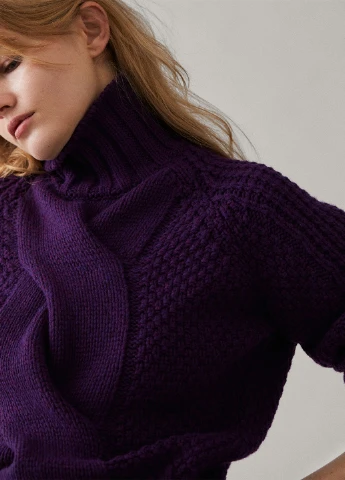 Фіолетовий демісезонний светр Massimo Dutti
