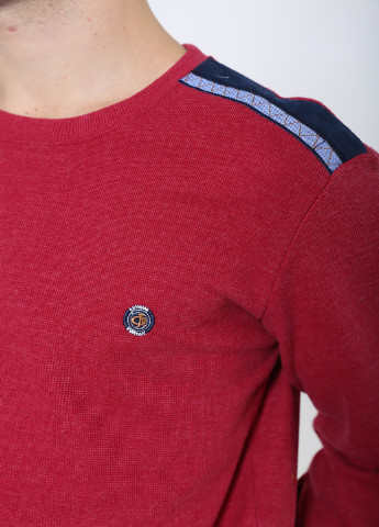 Свитшот Ager - Прямой крой логотип бордовый кэжуал трикотаж - (164204688)