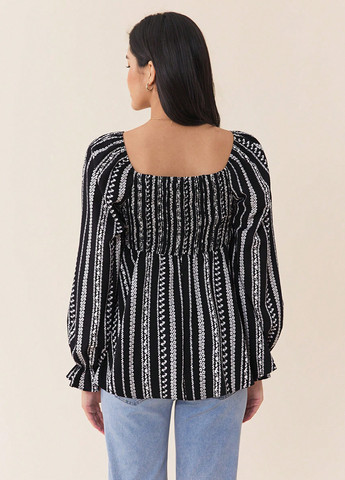 Чорно-біла блуза для вагітних з баскою SHEIN