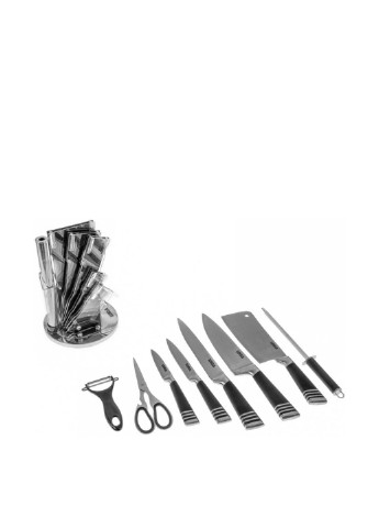 Набор ножей с подставкой (9 пр.) Lora чёрные, нержавеющая сталь