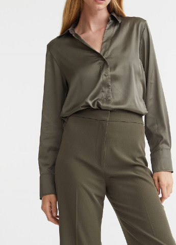 Оливковая (хаки) демисезонная блузка H&M