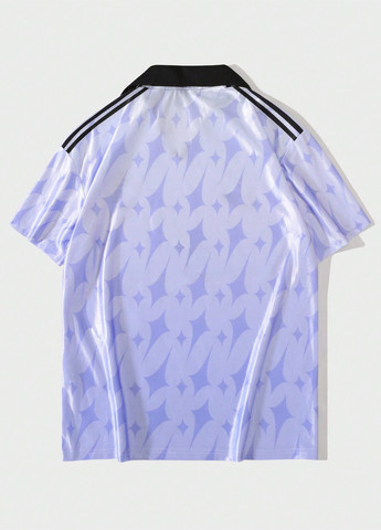Светло-лиловая футболка-поло для мужчин SHEIN с рисунком