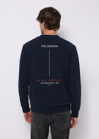 Темно-синій світшот Colin's напис без декору (360767734)