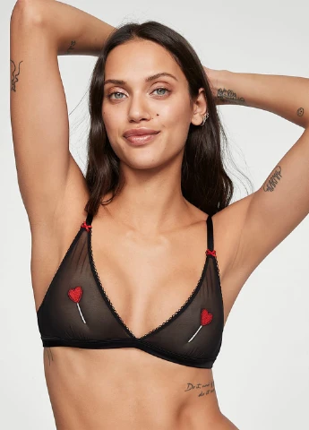 Чорний демісезонний комплект (бюстгальтер, трусики) Victoria's Secret