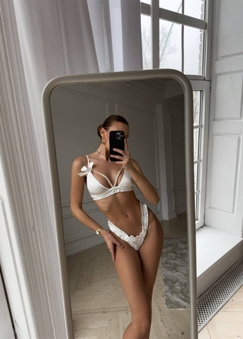 Білий демісезонний комплект (бюстгальтер, трусики) NOVA VEGA