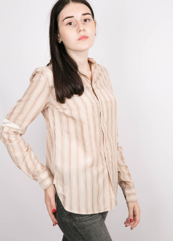 Пудровая кэжуал рубашка в полоску Ralph Lauren