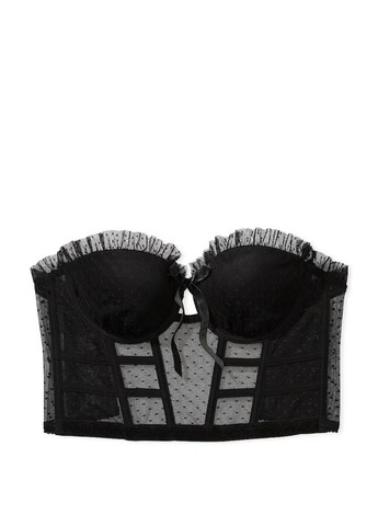 Черный демисезонный комплект (корсет, трусики) Victoria's Secret