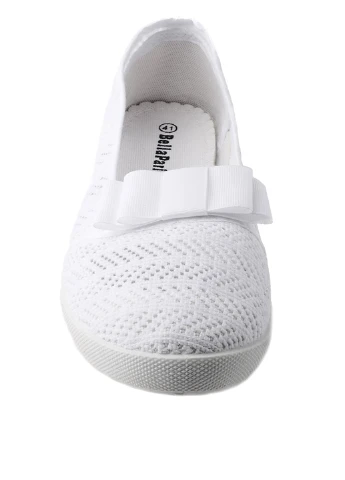 Жіночі балетки Lucky Shoes | білі однотонні без декору текстиль (159253363)