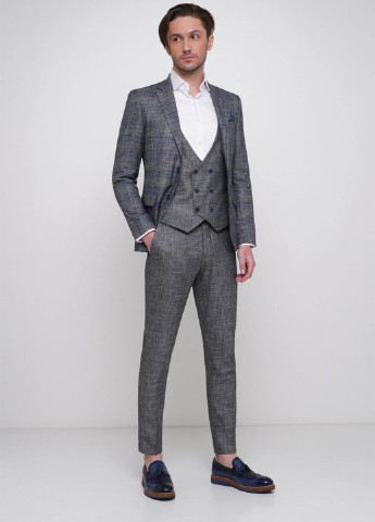 Серый демисезонный костюм (пиджак, брюки) брючный Trend Collection
