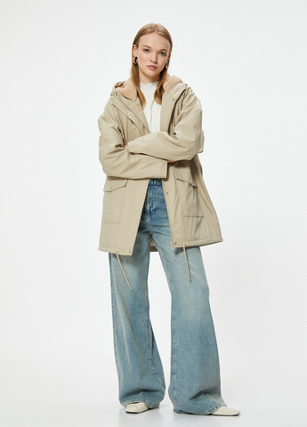 Бежева демісезонна куртка куртка-пальто KOTON