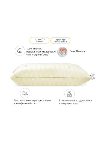 Подушка 1484 Carmela Hand Made memory effekt Средняя 50х50 см (2200003263343) Mirson (254072429)