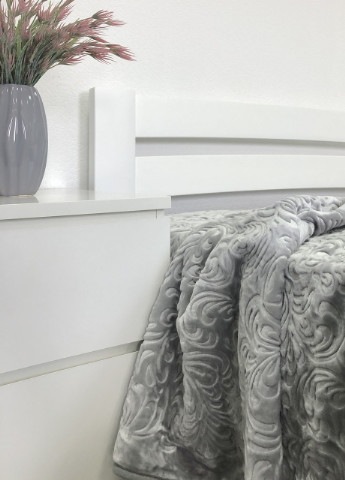 Плед велюровий з видавкою акрил 200х240 світло-сірий Vie Nouvelle (254397195)