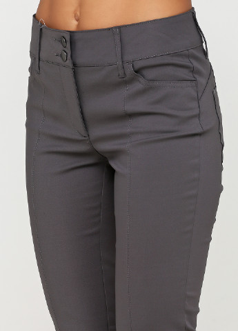 Серые кэжуал демисезонные прямые брюки Heine