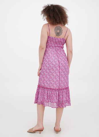 Малиновое кэжуал платье а-силуэт Orsay с цветочным принтом